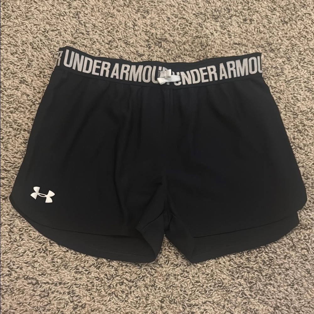 Under Armour Black Athletic Shorts with Elastic Waistband